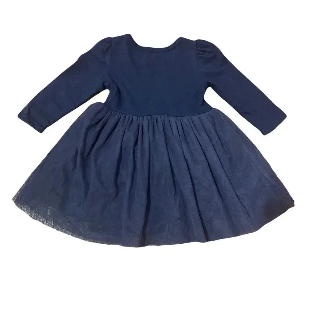 Carter's 9 Months Long Sleeve Navy Tulle Dress